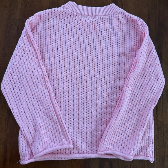 Grayson Mini Pink Open Weave Sweater for Girls Size 5T Cozy ~ Girlhoodcore! - Picture 3 of 4